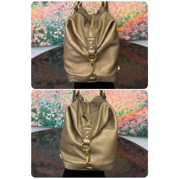 GUC Coach F15447 Ashley Satchel in Olive/Bronze Leather - Picture 3 of 13